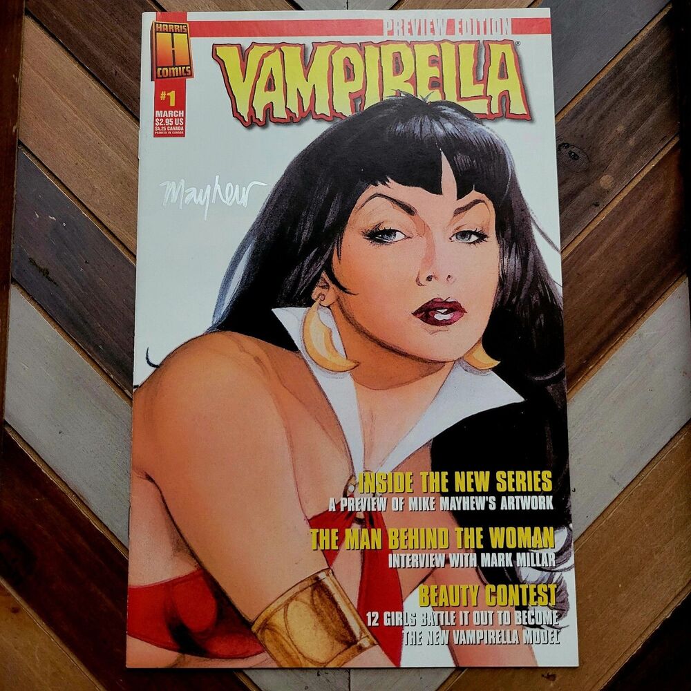 Vampirella Preview Ed. #1 (Harris 2001) SIGNED by MIKE MAYHEW. Mark Millar Story